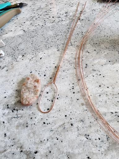 Sunstone Pendant with Antique Copper