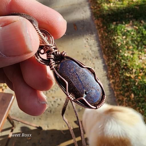 Boulder Opal Wrapped in Vintage Copper