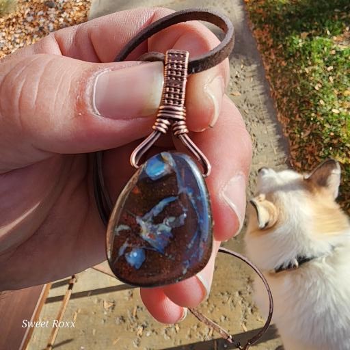 Boulder Opal with Vintage Copper