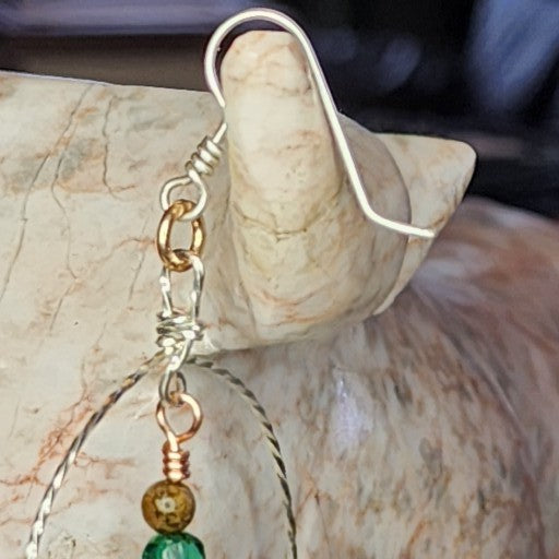 Moss Agate Hot Air Balloon Inspired Earrings
