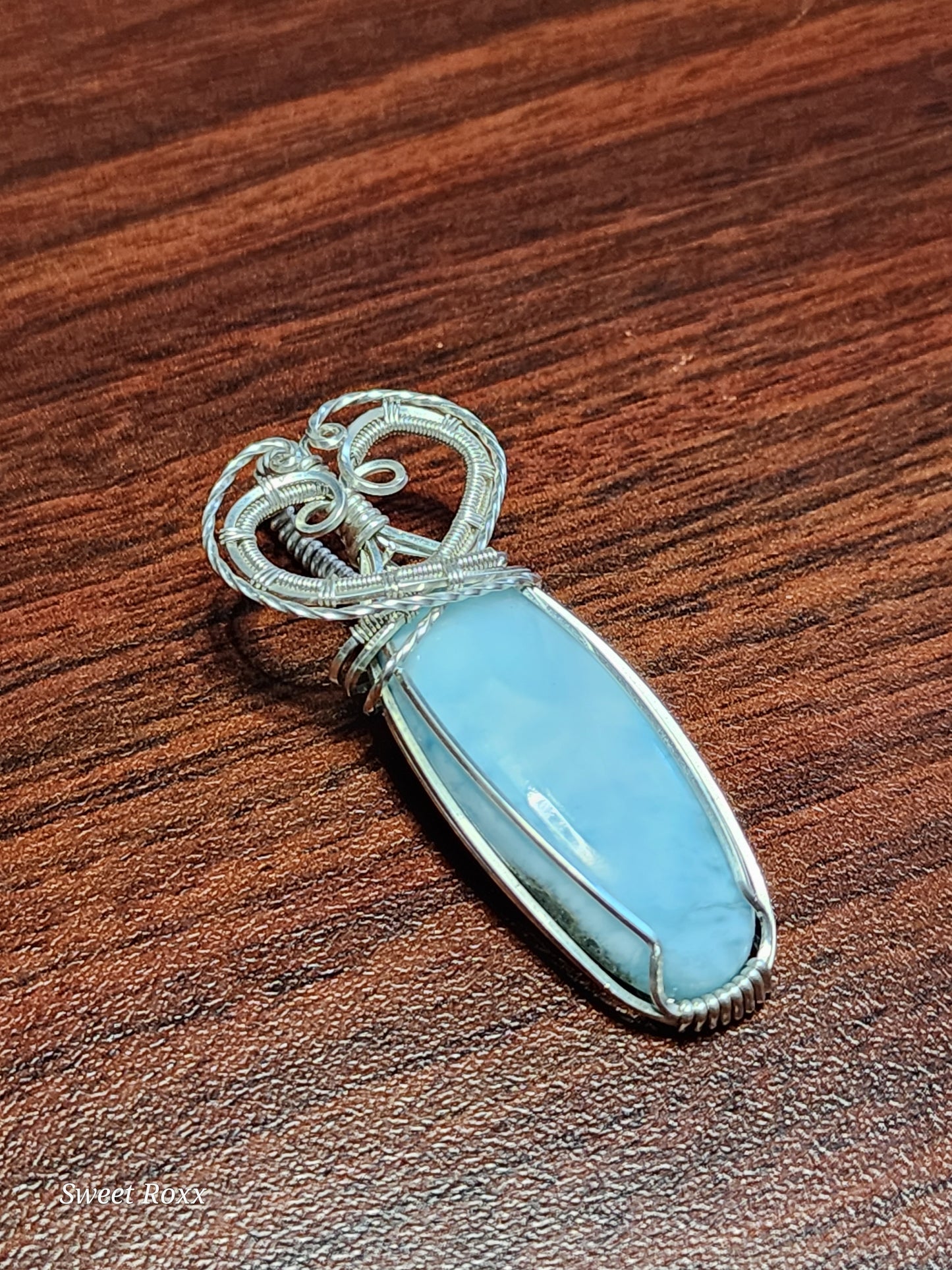Larimar Pendant with Sterling Silver