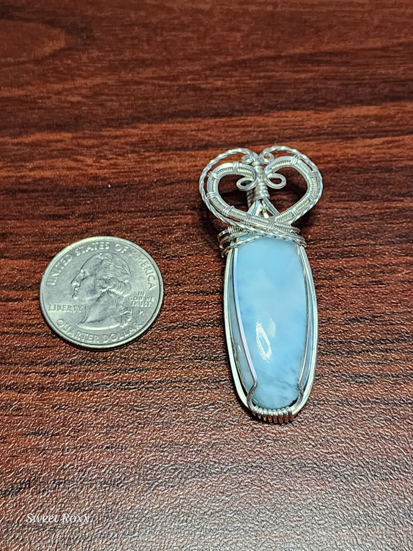 Larimar Pendant with Sterling Silver
