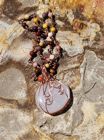 Virgo Rose Quartz Reversable Pendant