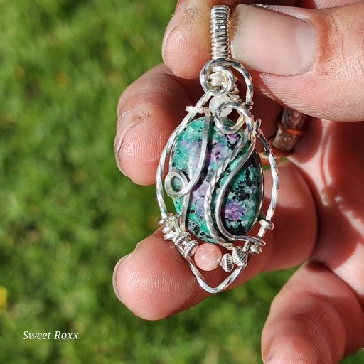 Ruby Zoisite Sterling Silver Pendant