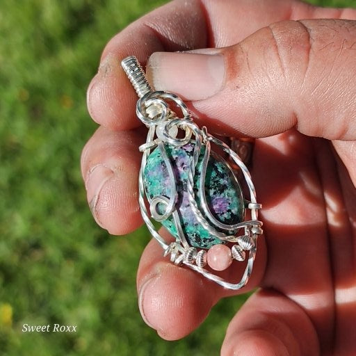 Ruby Zoisite Sterling Silver Pendant