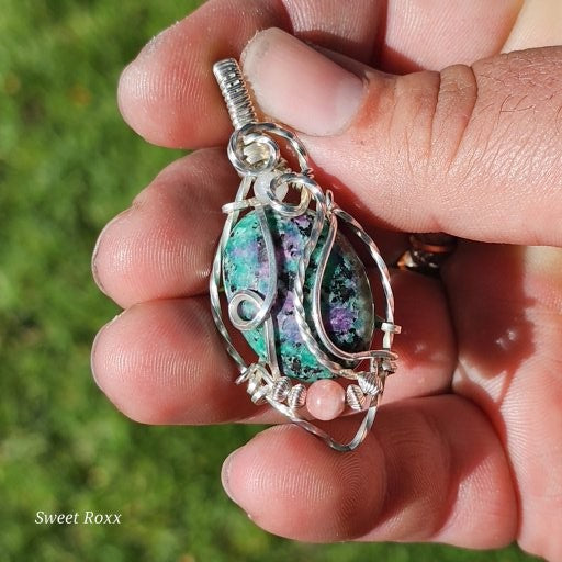 Ruby Zoisite Sterling Silver Pendant