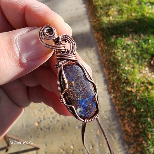Boulder Opal Wrapped in Vintage Copper