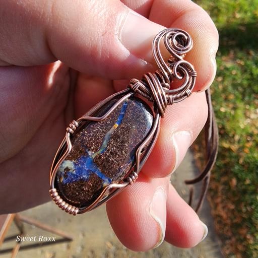 Boulder Opal Wrapped in Vintage Copper
