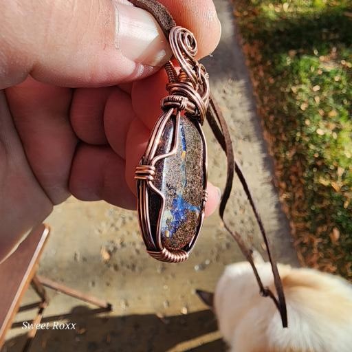 Boulder Opal Wrapped in Vintage Copper