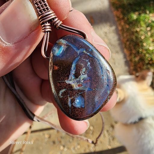 Boulder Opal with Vintage Copper