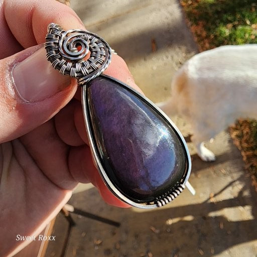 Rainbow Obsidian Wrapped in Vintage Sterling Silver
