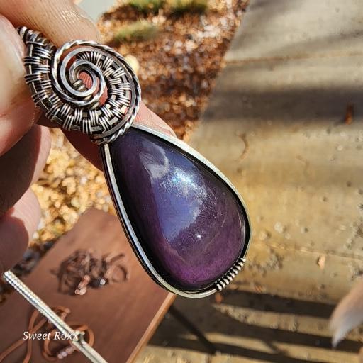 Rainbow Obsidian Wrapped in Vintage Sterling Silver