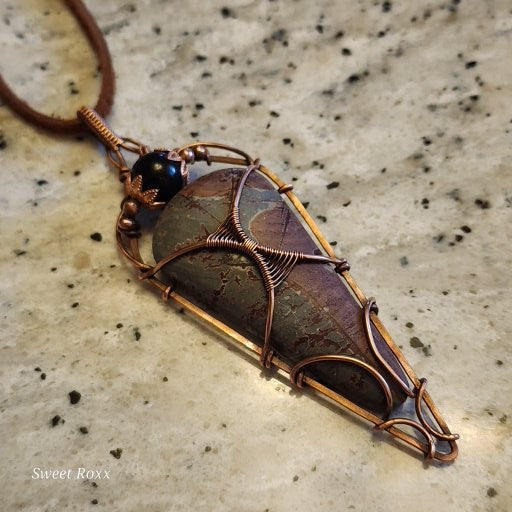 Purple Brecciated Picture Jasper Pendant