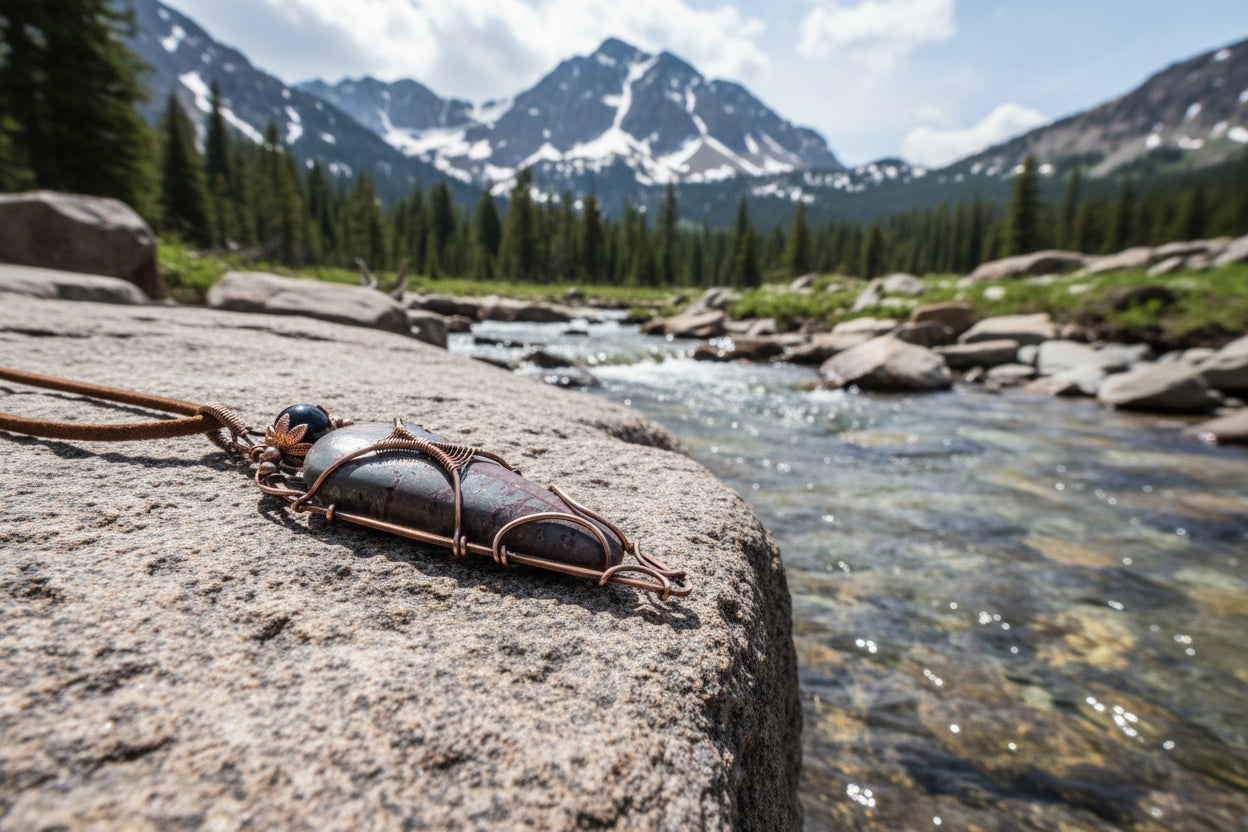 Purple Brecciated Picture Jasper Pendant