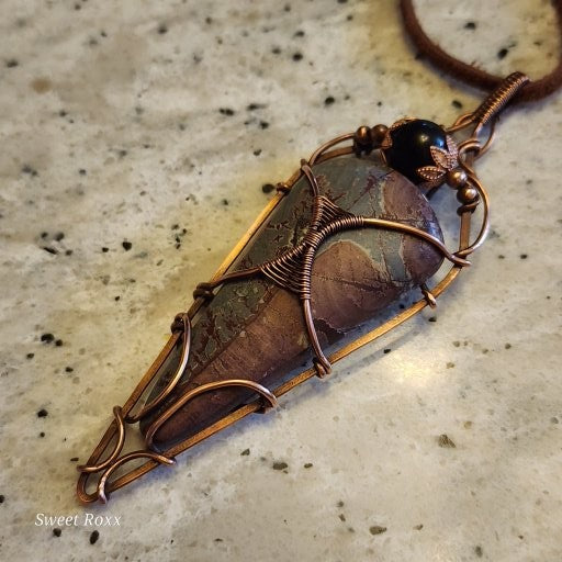 Purple Brecciated Picture Jasper Pendant