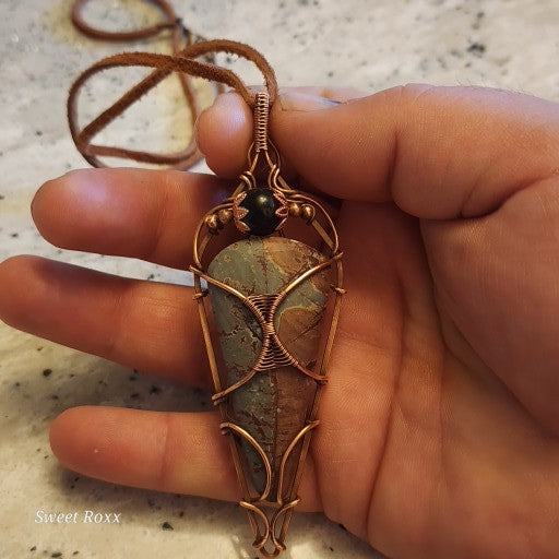 Purple Brecciated Picture Jasper Pendant