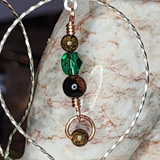 Moss Agate Hot Air Balloon Inspired Earrings