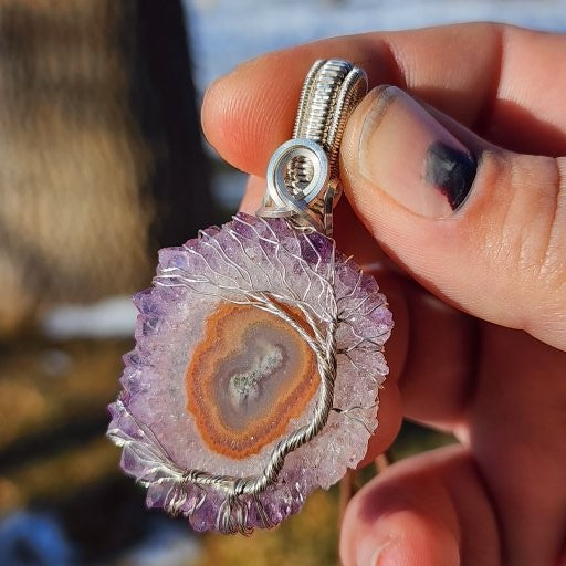 Amethyst Stalactite Tree Pendant