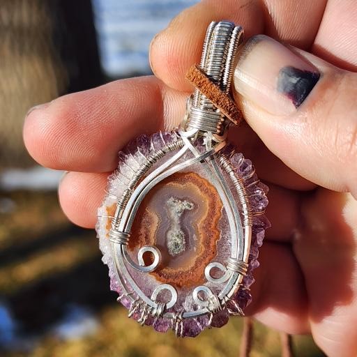 Amethyst Stalactite Tree Pendant