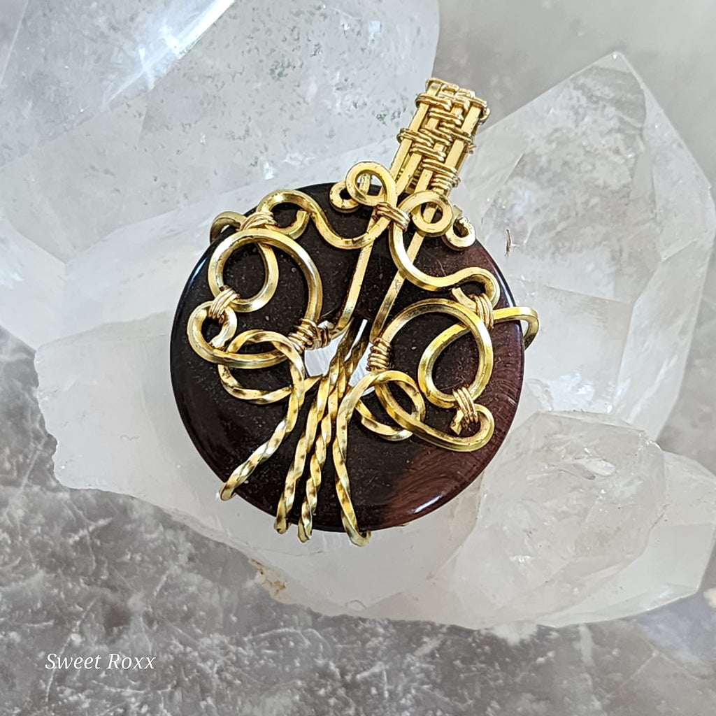 Red Tiger's Eye Donut Medallion
