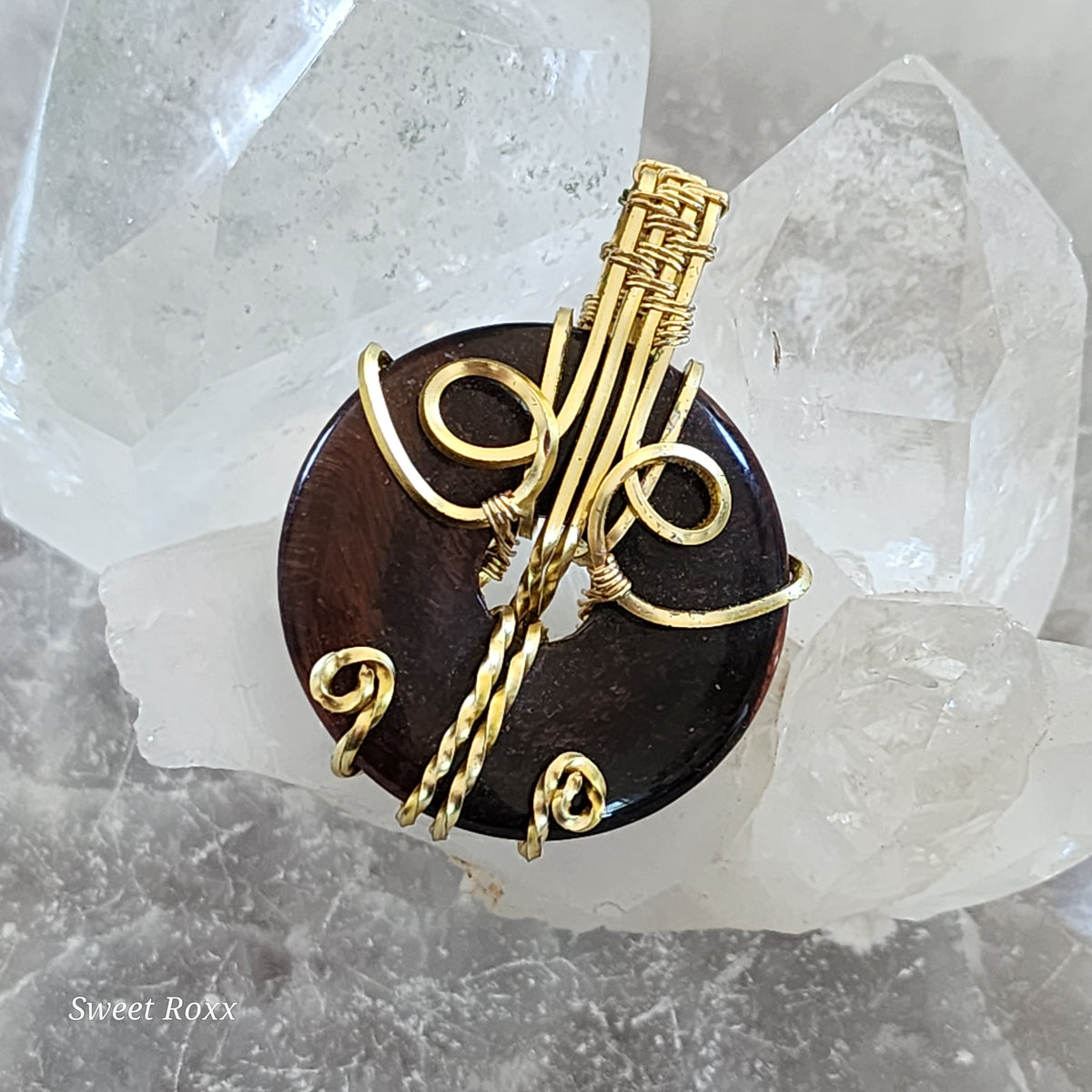 Red Tiger's Eye Donut Medallion