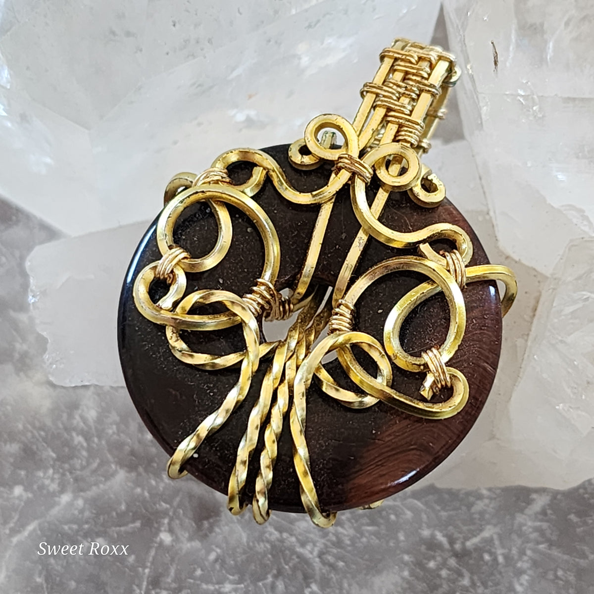 Red Tiger's Eye Donut Medallion