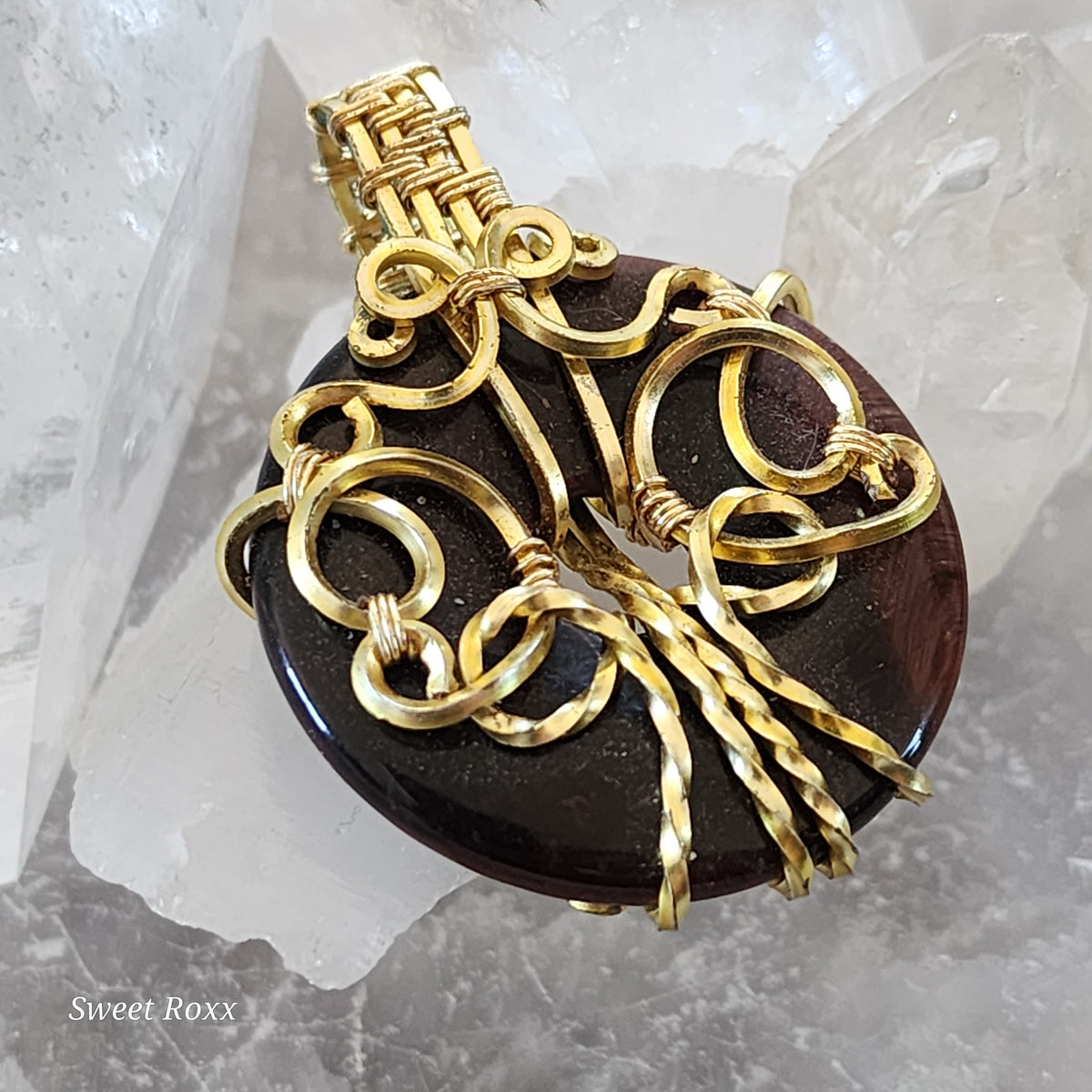 Red Tiger's Eye Donut Medallion