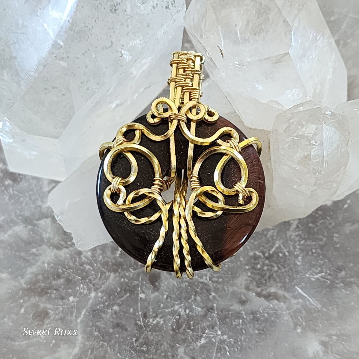 Red Tiger's Eye Donut Medallion