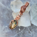 Peach Aventurine & Golden Labradorite Hand-Wrapped Pendant