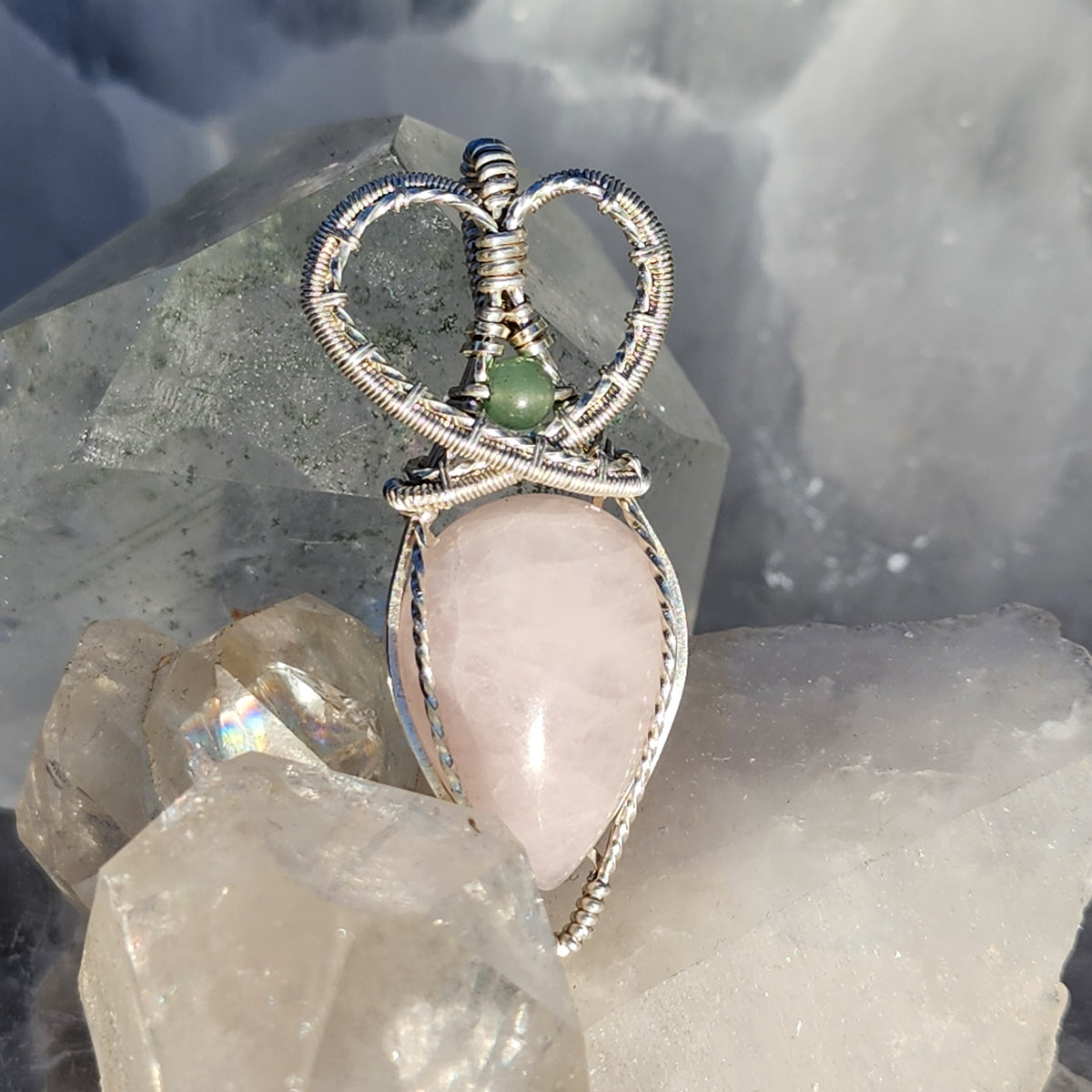 Rose Quartz Heart Pendant