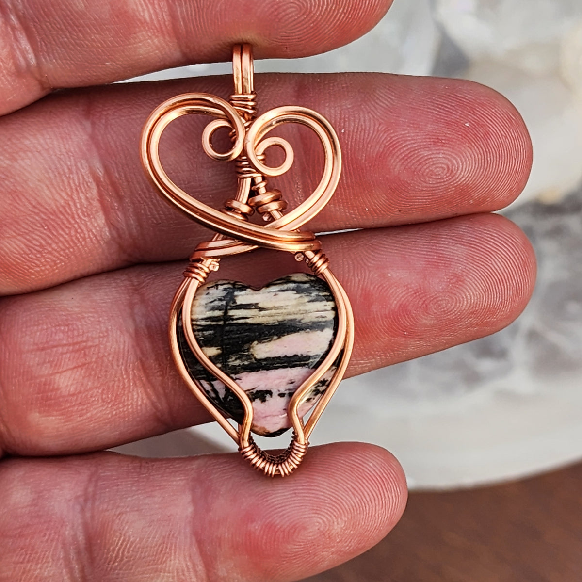 Rhodonite Heart Pendant