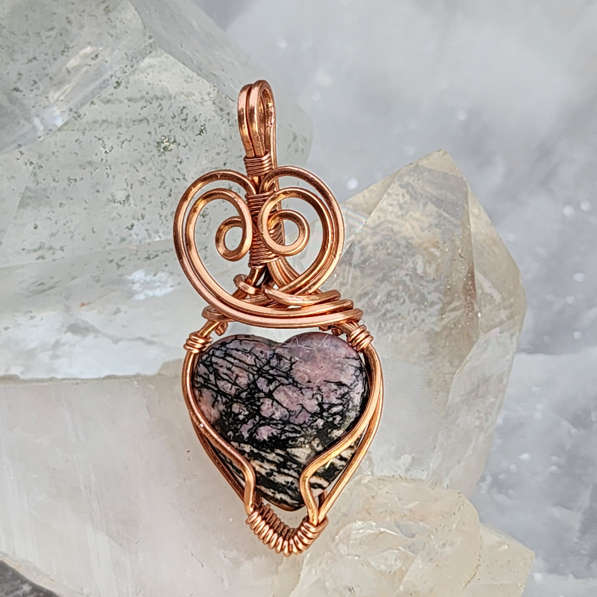 Rhodonite Heart Pendant