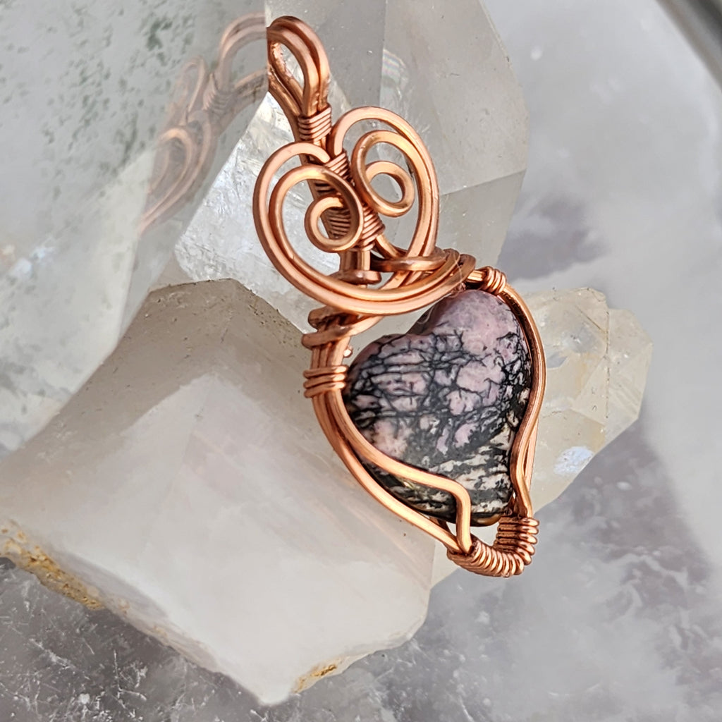 Rhodonite Heart Pendant