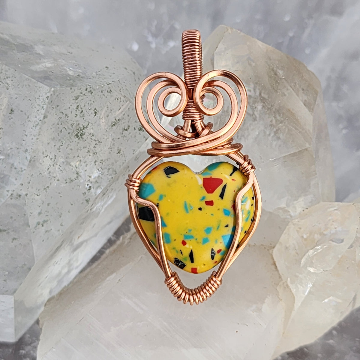 Confetti Jasper Heart Pendant