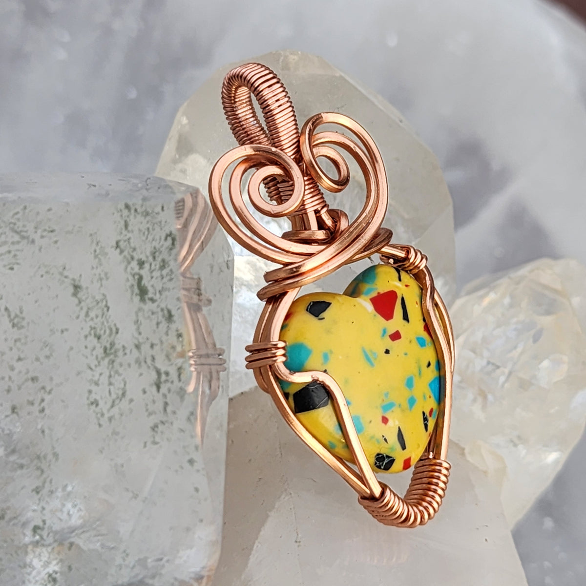 Confetti Jasper Heart Pendant