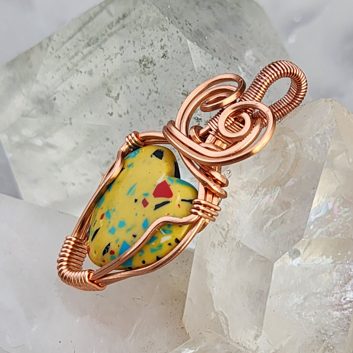 Confetti Jasper Heart Pendant