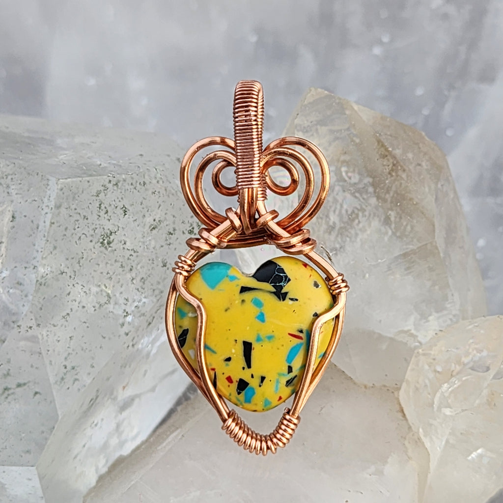 Confetti Jasper Heart Pendant
