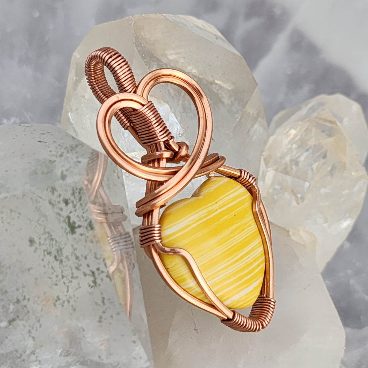 Yellow Calcite Heart Pendant