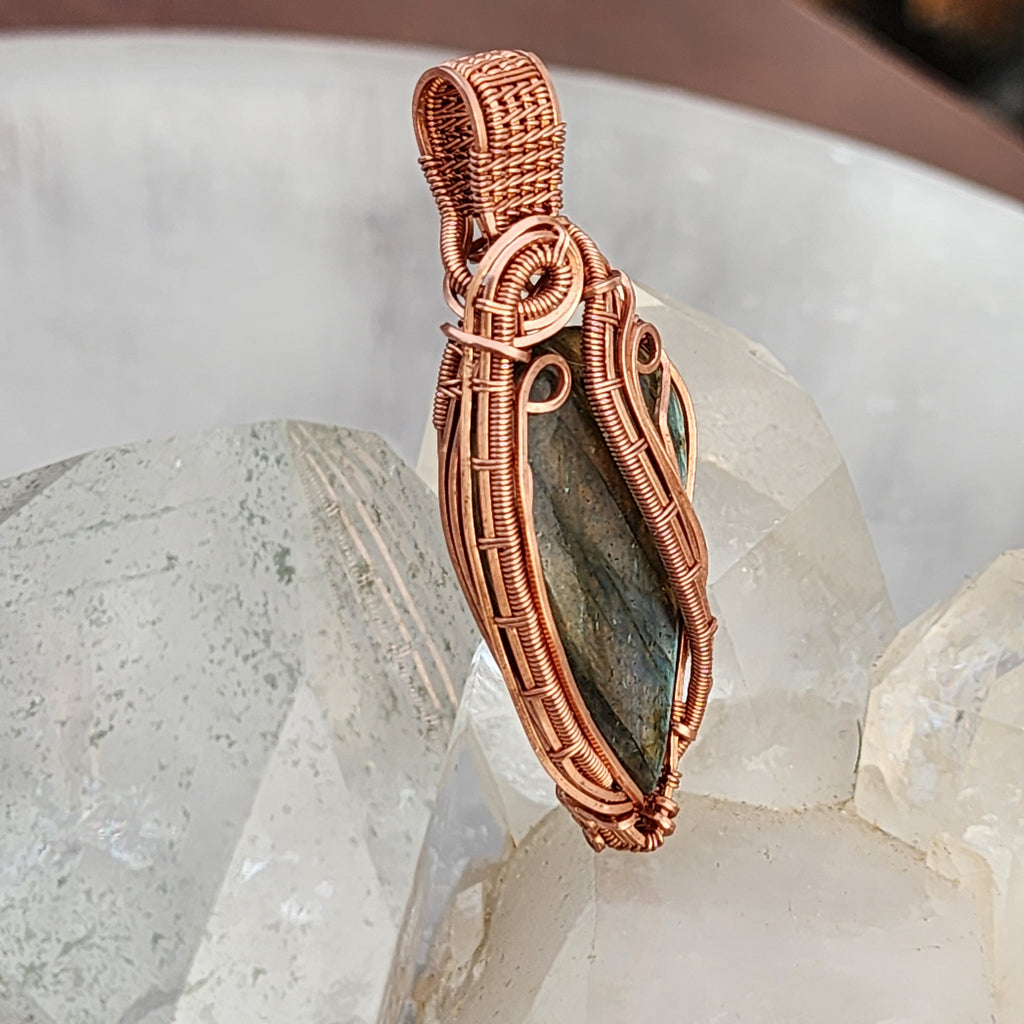Blue/Green Aqua Labradorite Pendant