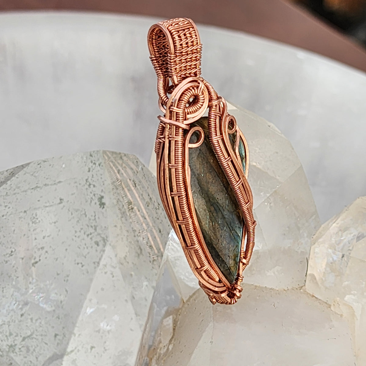 Blue/Green Aqua Labradorite Pendant