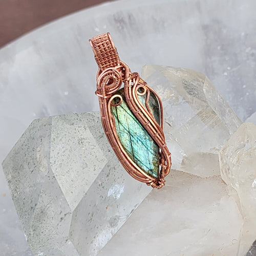 Blue/Green Aqua Labradorite Pendant
