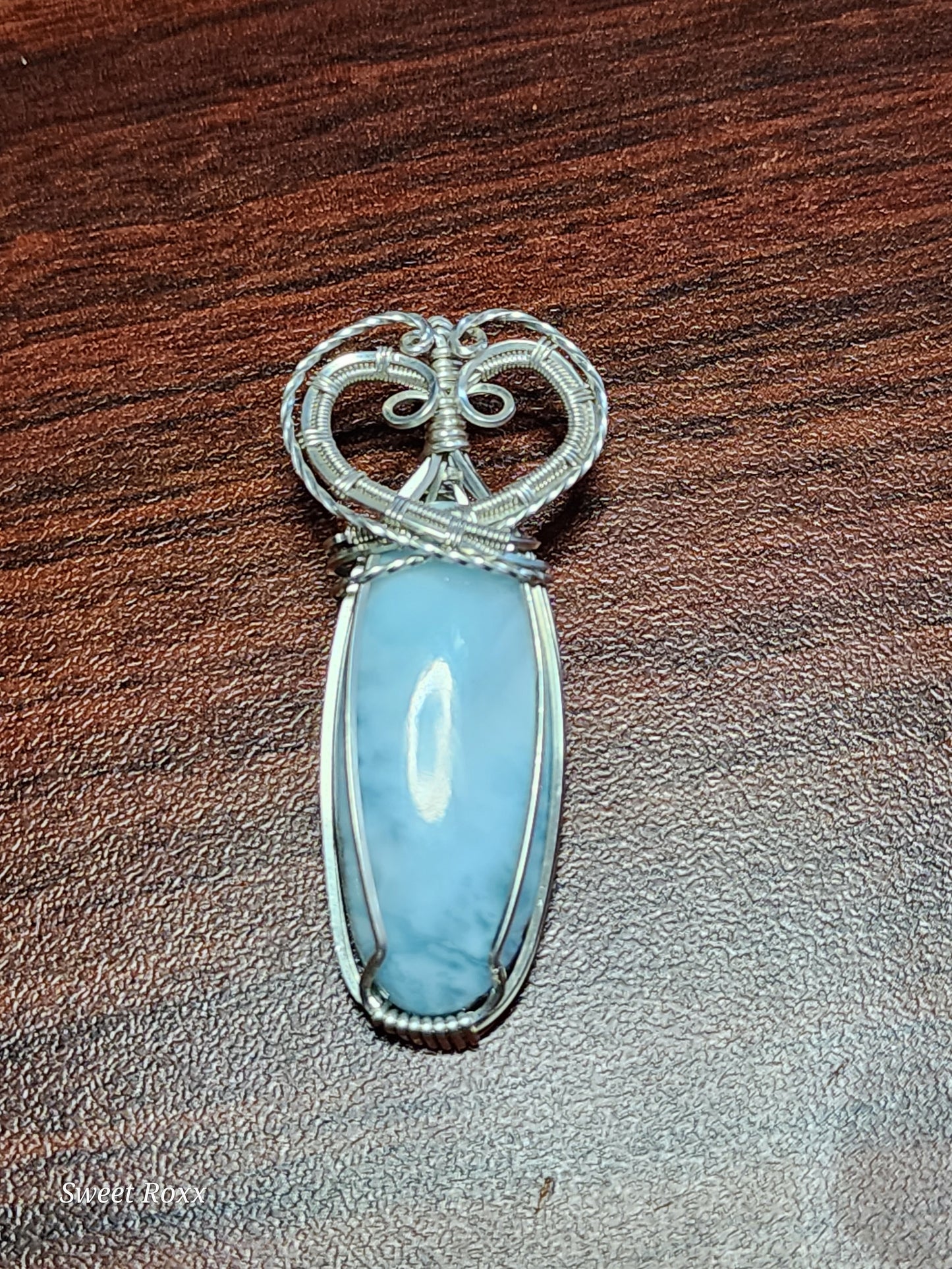 Larimar Pendant with Sterling Silver