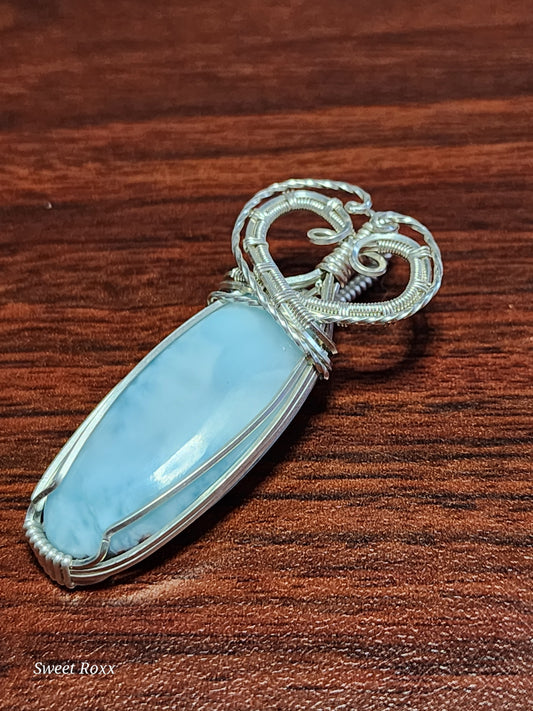 Larimar Pendant with Sterling Silver