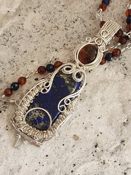 Lapis Lazuli and Baltic Amber Talisman