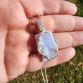 Blue Lace Agate Wrapped in Sterling Silver