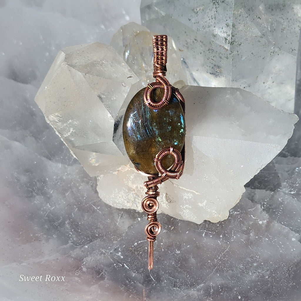 Handcrafted Labradorite Copper Energy Conduit Talisman