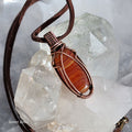 Banded Carnelian Pendant in Vintage Copper
