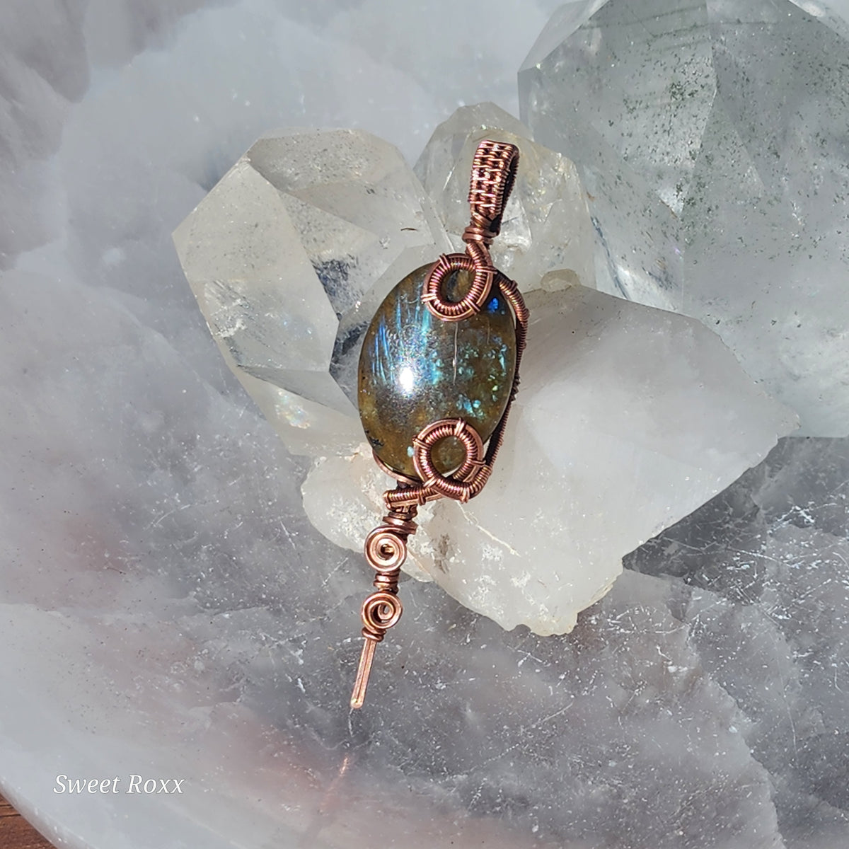 Handcrafted Labradorite Copper Energy Conduit Talisman
