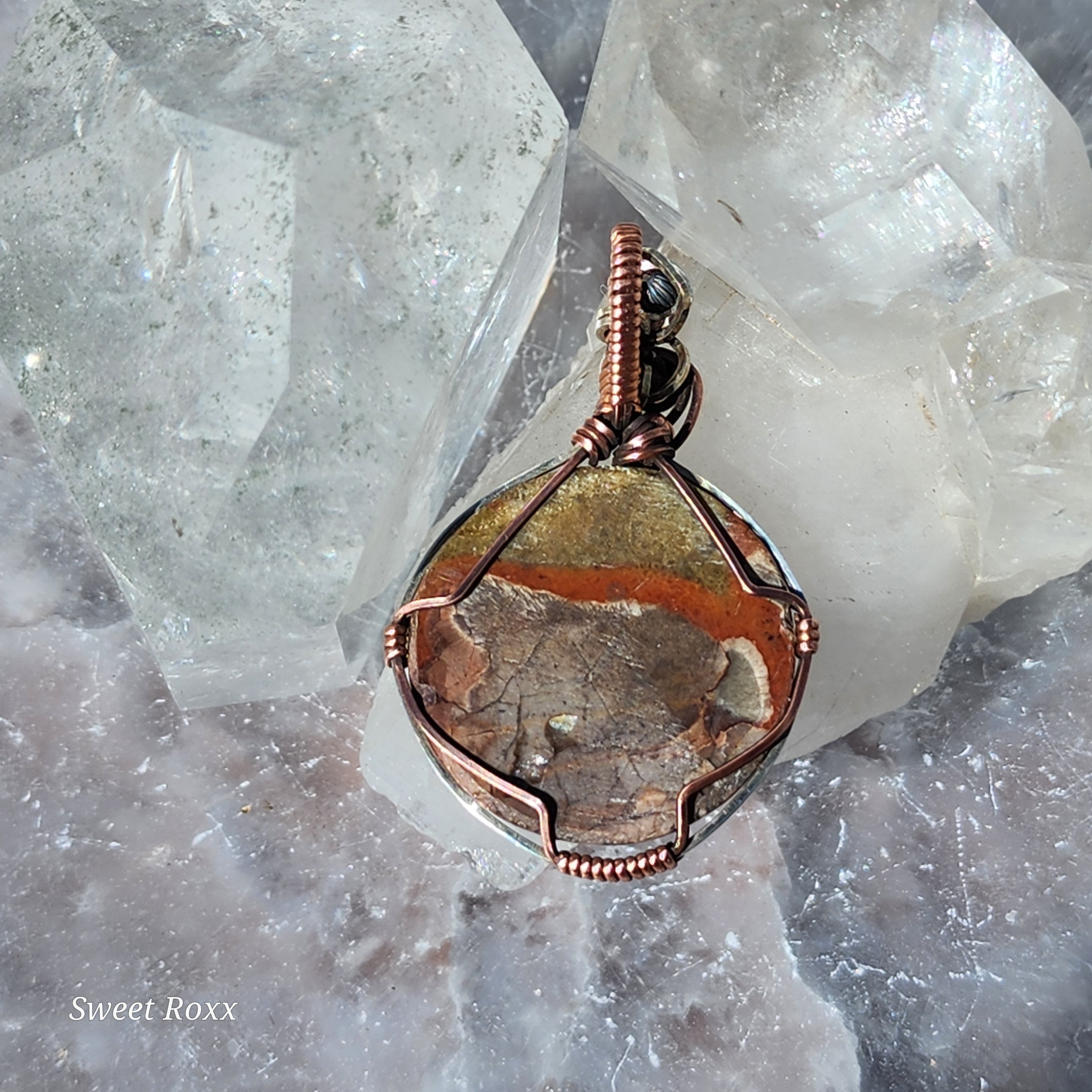 Starry Night Mushroom Rhyolite Pendant