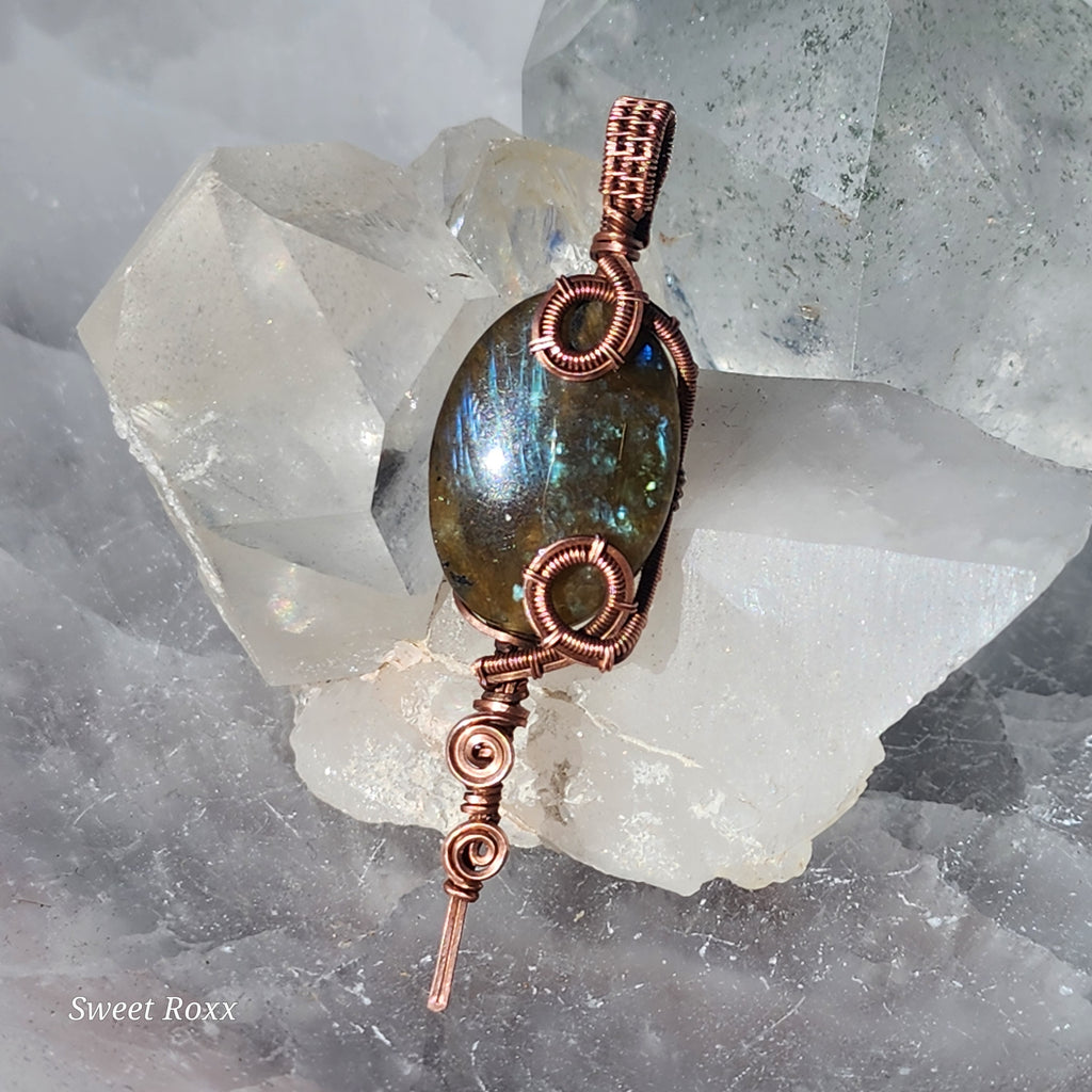 Handcrafted Labradorite Copper Energy Conduit Talisman